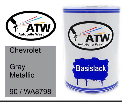 Chevrolet, Gray Metallic, 90 / WA8798: 500ml Lackdose, von ATW Autoteile West.